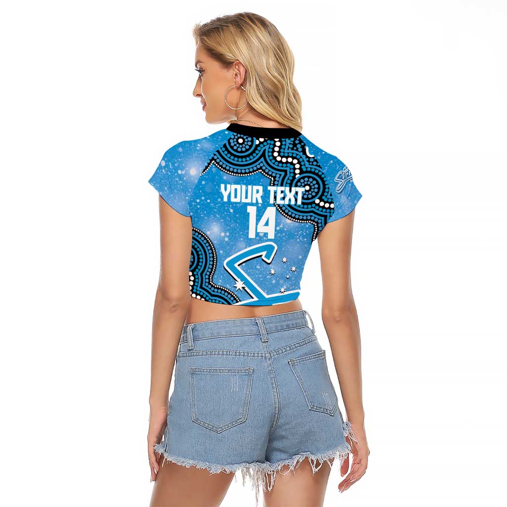 Adelaide Strikers NAIDOC Week 2026 Custom Raglan Cropped T Shirt 50 Years Deadly Indigenous Art Glitter Effect