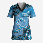 Adelaide Strikers NAIDOC Week 2026 Custom Scrub Top 50 Years Deadly Indigenous Art Glitter Effect