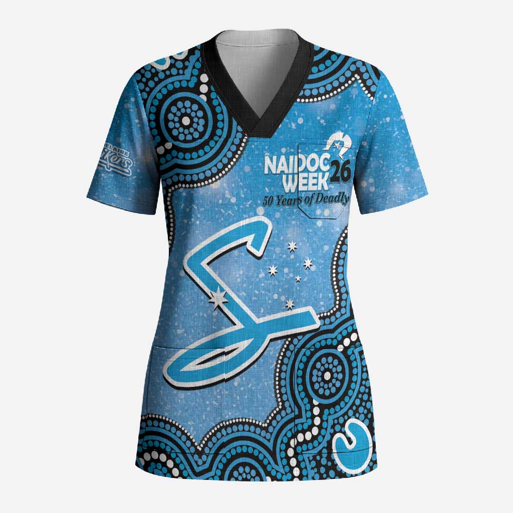 Adelaide Strikers NAIDOC Week 2026 Custom Scrub Top 50 Years Deadly Indigenous Art Glitter Effect
