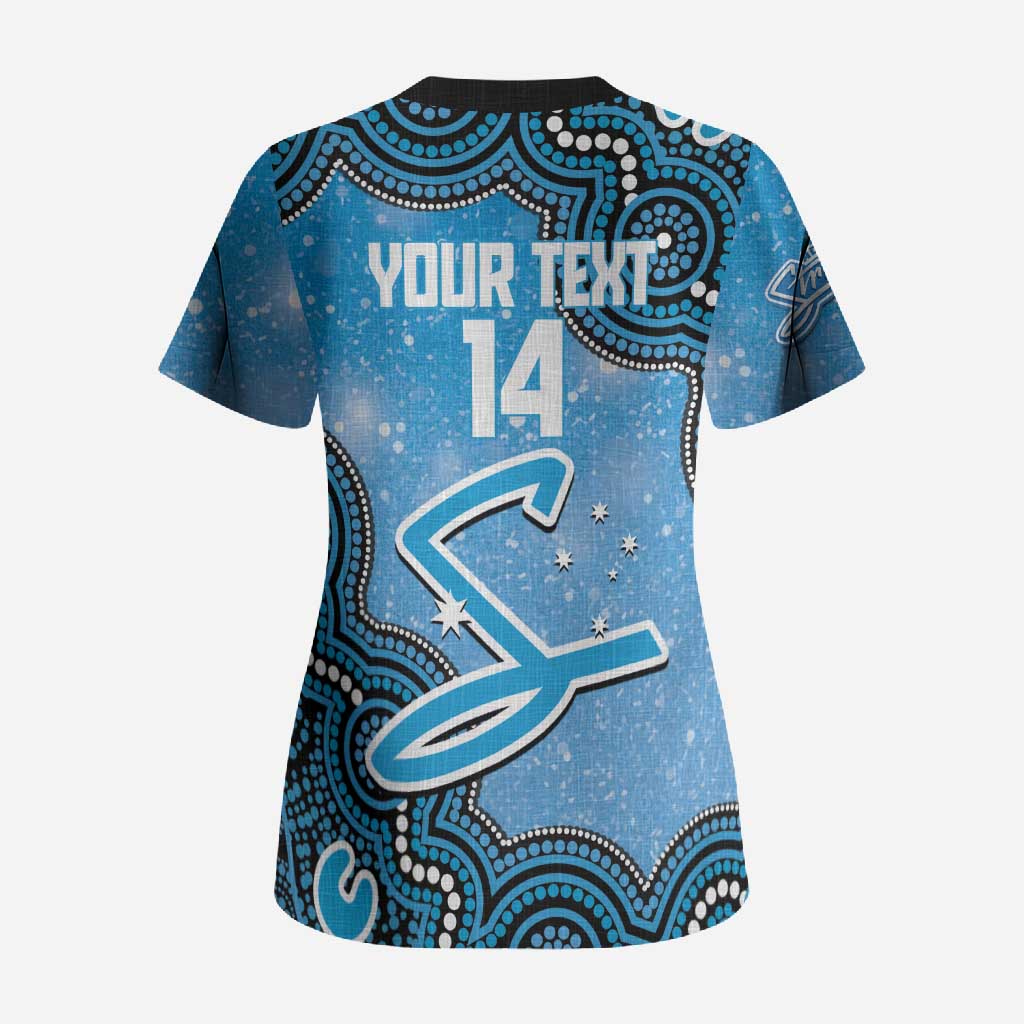Adelaide Strikers NAIDOC Week 2026 Custom Scrub Top 50 Years Deadly Indigenous Art Glitter Effect