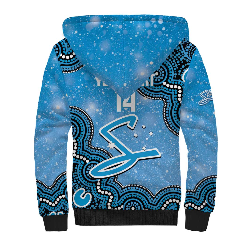 Adelaide Strikers NAIDOC Week 2026 Custom Sherpa Hoodie 50 Years Deadly Indigenous Art Glitter Effect