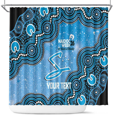 Adelaide Strikers NAIDOC Week 2026 Custom Shower Curtain 50 Years Deadly Indigenous Art Glitter Effect