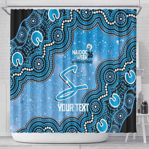 Adelaide Strikers NAIDOC Week 2026 Custom Shower Curtain 50 Years Deadly Indigenous Art Glitter Effect
