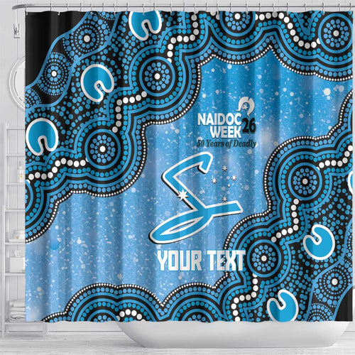 Adelaide Strikers NAIDOC Week 2026 Custom Shower Curtain 50 Years Deadly Indigenous Art Glitter Effect