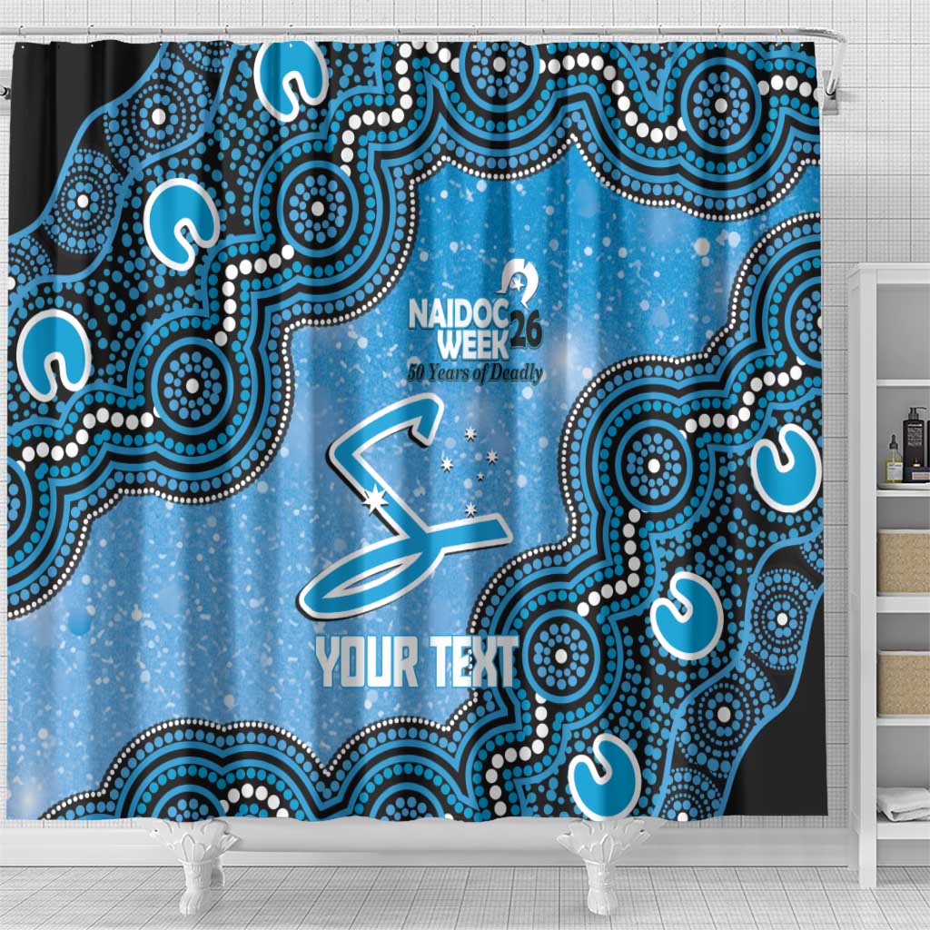 Adelaide Strikers NAIDOC Week 2026 Custom Shower Curtain 50 Years Deadly Indigenous Art Glitter Effect
