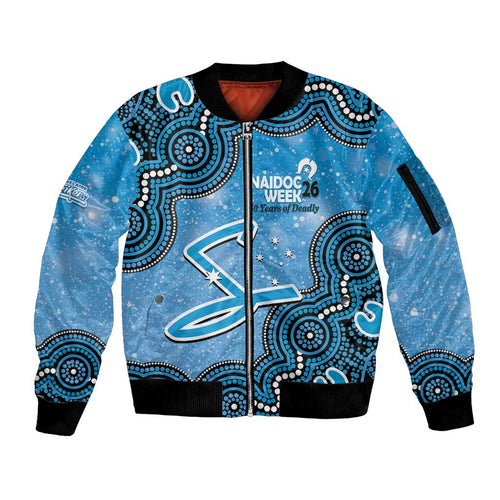 Adelaide Strikers NAIDOC Week 2026 Custom Sleeve Zip Bomber Jacket 50 Years Deadly Indigenous Art Glitter Effect