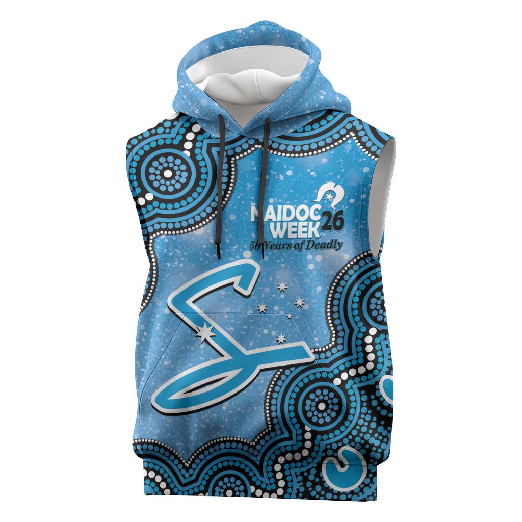 Adelaide Strikers NAIDOC Week 2026 Custom Sleeveless Hoodie 50 Years Deadly Indigenous Art Glitter Effect