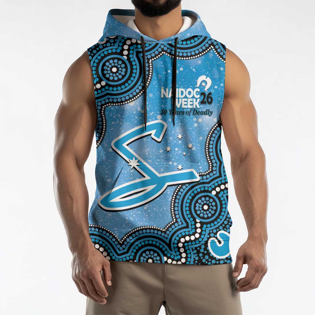 Adelaide Strikers NAIDOC Week 2026 Custom Sleeveless Hoodie 50 Years Deadly Indigenous Art Glitter Effect