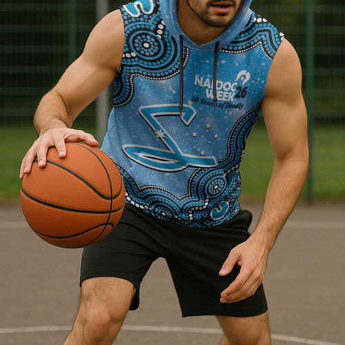 Adelaide Strikers NAIDOC Week 2026 Custom Sleeveless Hoodie 50 Years Deadly Indigenous Art Glitter Effect