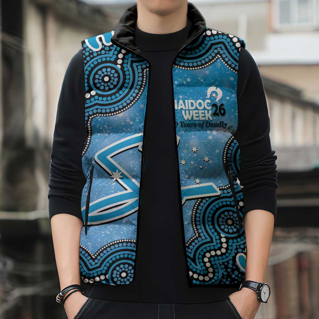 Adelaide Strikers NAIDOC Week 2026 Custom Sleeveless Puffer Jacket 50 Years Deadly Indigenous Art Glitter Effect