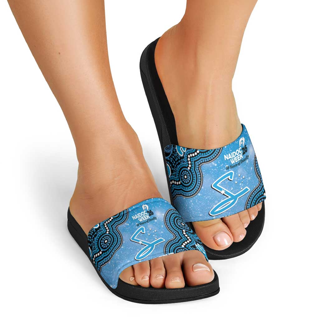 Adelaide Strikers NAIDOC Week 2026 Custom Slide Sandals 50 Years Deadly Indigenous Art Glitter Effect