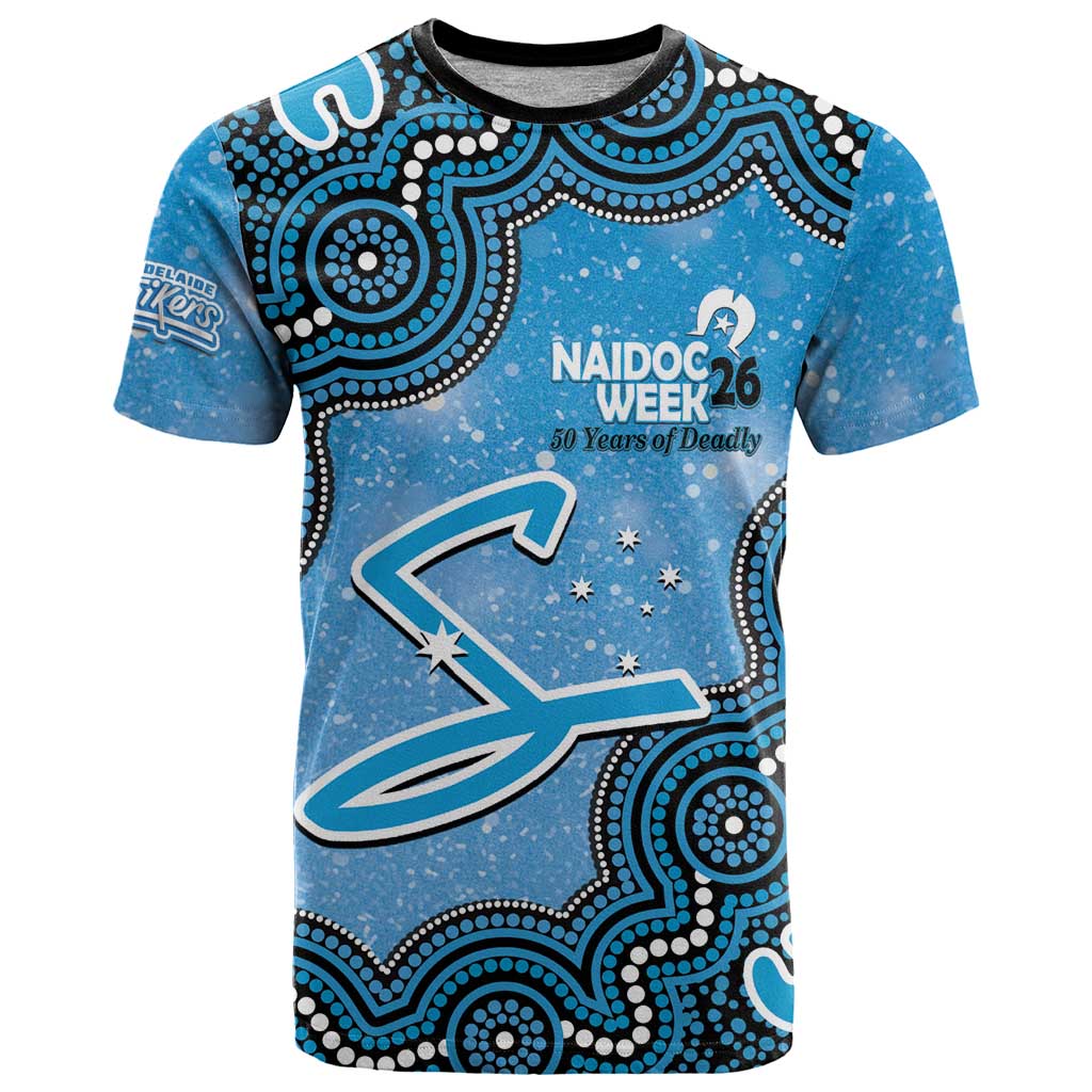 Adelaide Strikers NAIDOC Week 2026 Custom T Shirt 50 Years Deadly Indigenous Art Glitter Effect