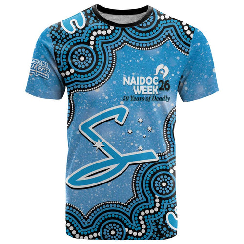 Adelaide Strikers NAIDOC Week 2026 Custom T Shirt 50 Years Deadly Indigenous Art Glitter Effect