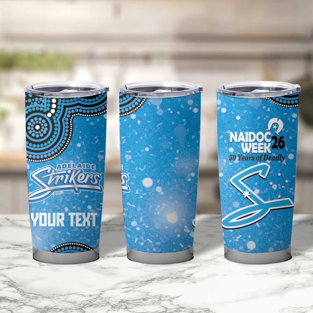 Adelaide Strikers NAIDOC Week 2026 Custom Tumbler Cup 50 Years Deadly Indigenous Art Glitter Effect