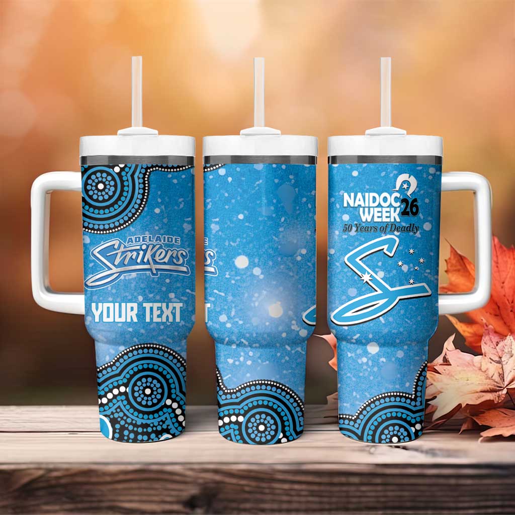 Adelaide Strikers NAIDOC Week 2026 Custom Tumbler With Handle 50 Years Deadly Indigenous Art Glitter Effect