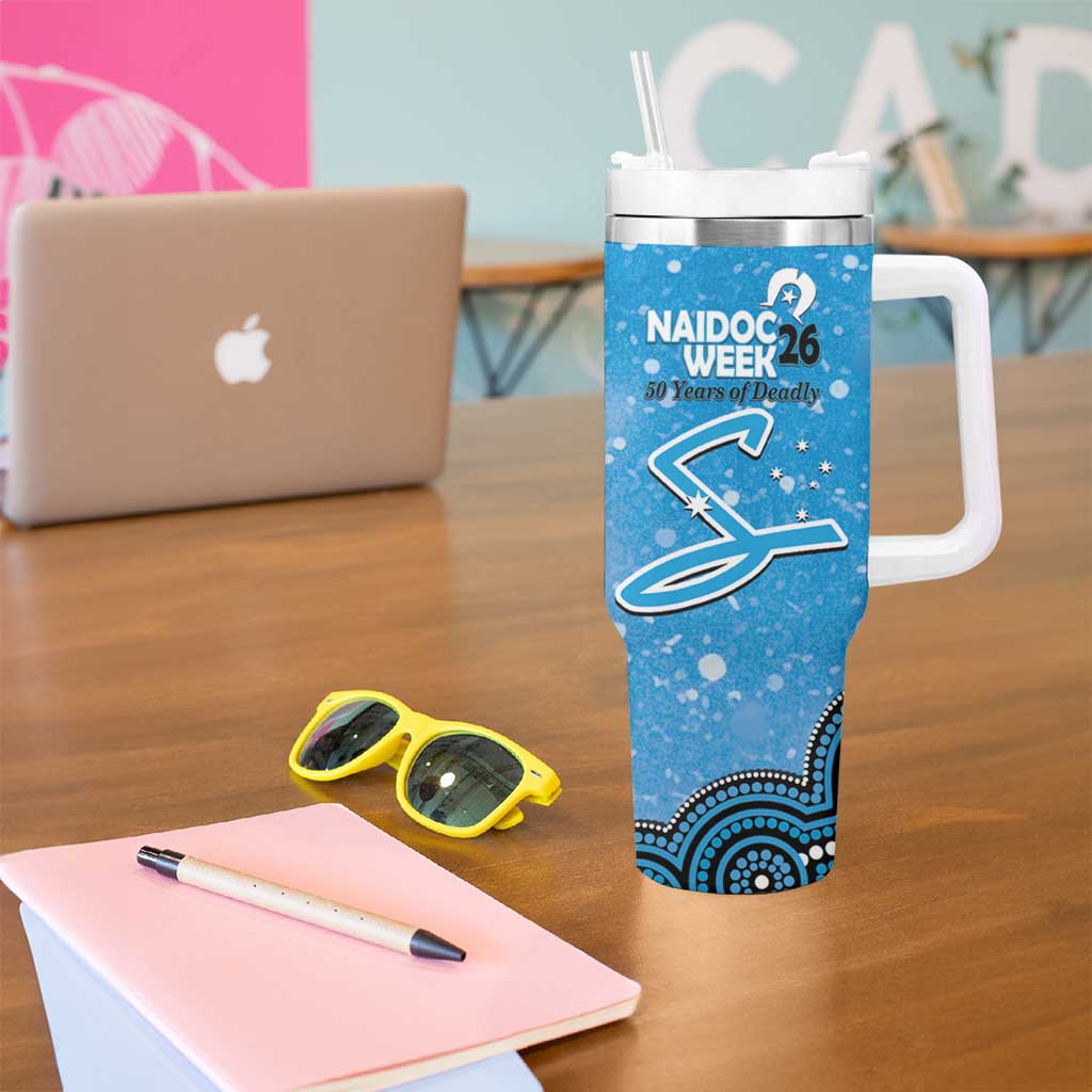 Adelaide Strikers NAIDOC Week 2026 Custom Tumbler With Handle 50 Years Deadly Indigenous Art Glitter Effect