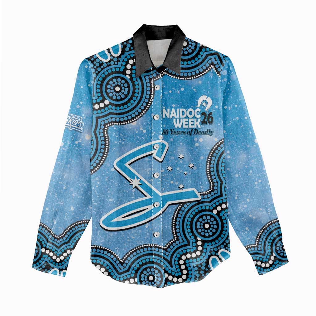 Adelaide Strikers NAIDOC Week 2026 Custom Women Casual Shirt 50 Years Deadly Indigenous Art Glitter Effect