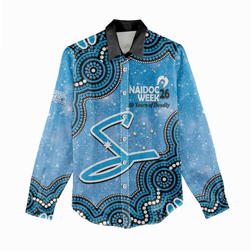 Adelaide Strikers NAIDOC Week 2026 Custom Women Casual Shirt 50 Years Deadly Indigenous Art Glitter Effect