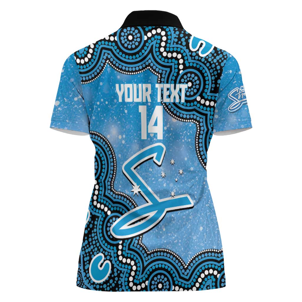 Adelaide Strikers NAIDOC Week 2026 Custom Women Polo Shirt 50 Years Deadly Indigenous Art Glitter Effect