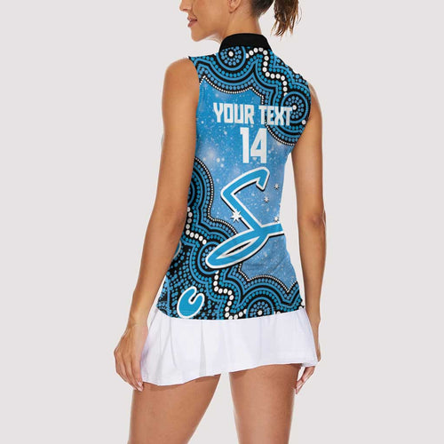 Adelaide Strikers NAIDOC Week 2026 Custom Women Sleeveless Polo Shirt 50 Years Deadly Indigenous Art Glitter Effect