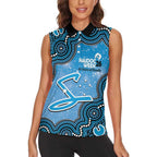 Adelaide Strikers NAIDOC Week 2026 Custom Women Sleeveless Polo Shirt 50 Years Deadly Indigenous Art Glitter Effect
