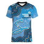 Adelaide Strikers NAIDOC Week 2026 Custom Women V-Neck T-Shirt 50 Years Deadly Indigenous Art Glitter Effect