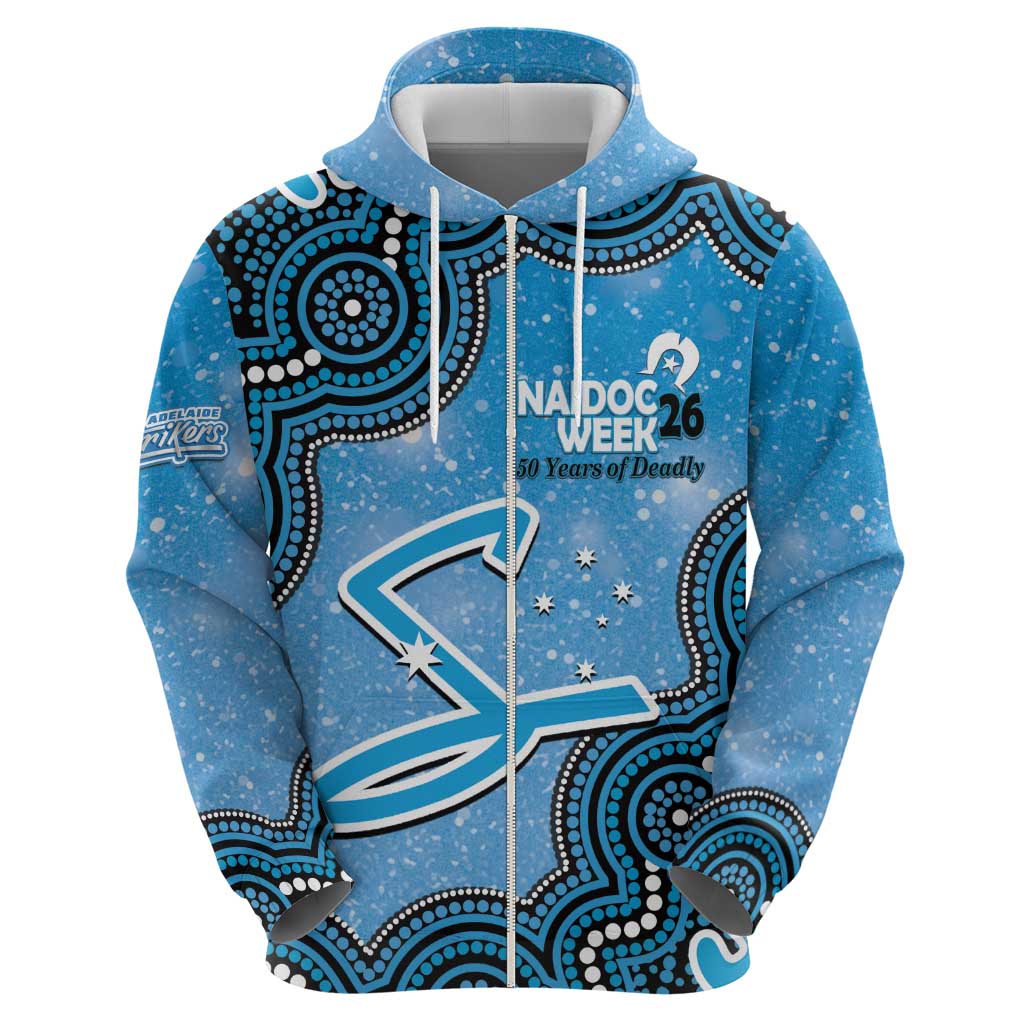 Adelaide Strikers NAIDOC Week 2026 Custom Zip Hoodie 50 Years Deadly Indigenous Art Glitter Effect
