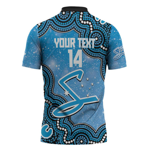 Adelaide Strikers NAIDOC Week 2026 Custom Zipper Polo Shirt 50 Years Deadly Indigenous Art Glitter Effect