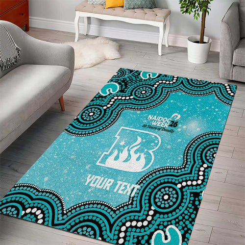 Brisbane Heat NAIDOC Week 2026 Custom Area Rug 50 Years Deadly Indigenous Art Glitter Effect
