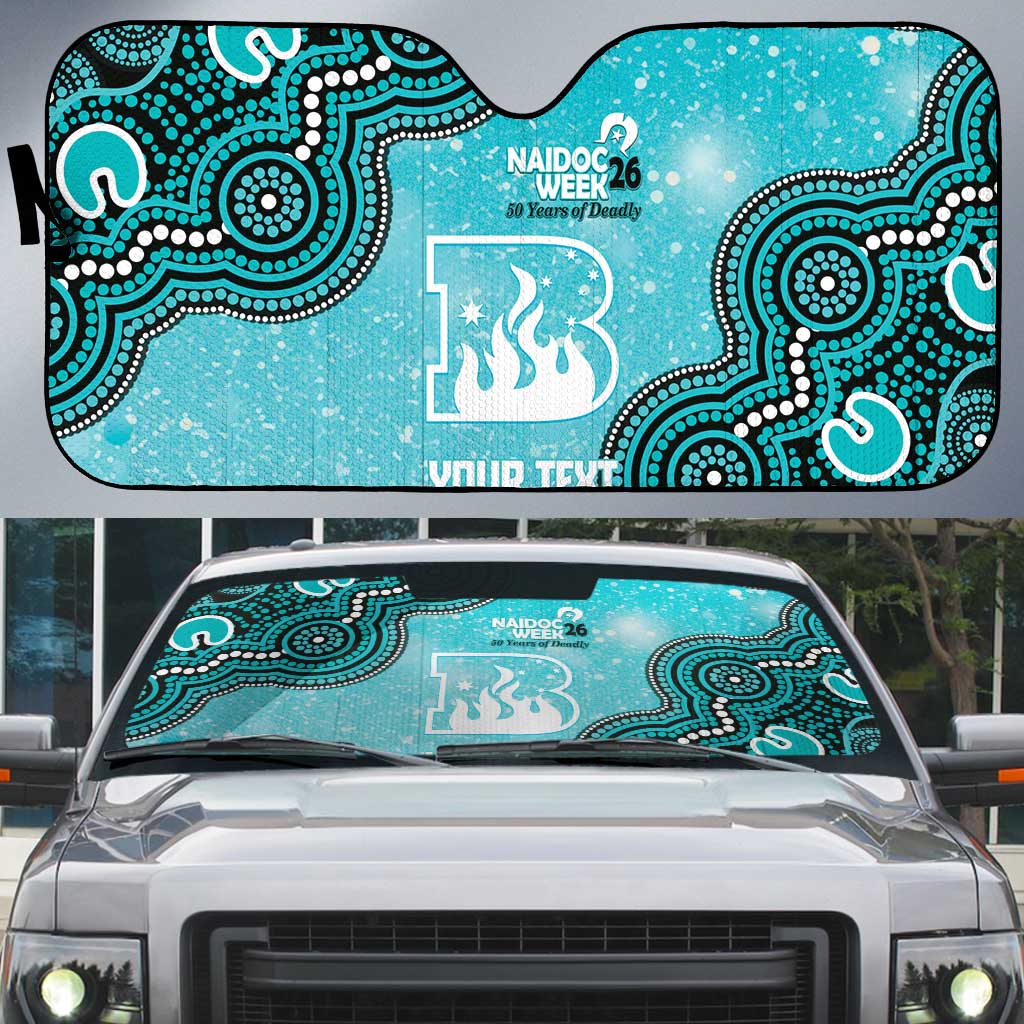 Brisbane Heat NAIDOC Week 2026 Custom Auto Sun Shade 50 Years Deadly Indigenous Art Glitter Effect