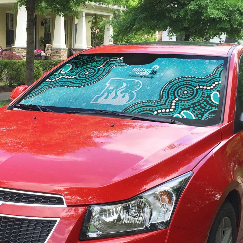 Brisbane Heat NAIDOC Week 2026 Custom Auto Sun Shade 50 Years Deadly Indigenous Art Glitter Effect