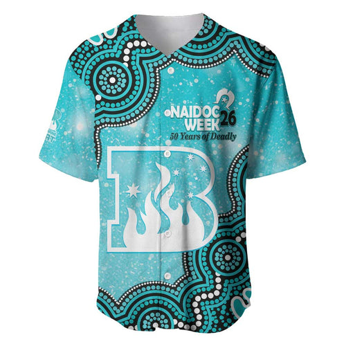 Brisbane Heat NAIDOC Week 2026 Custom Baseball Jersey 50 Years Deadly Indigenous Art Glitter Effect