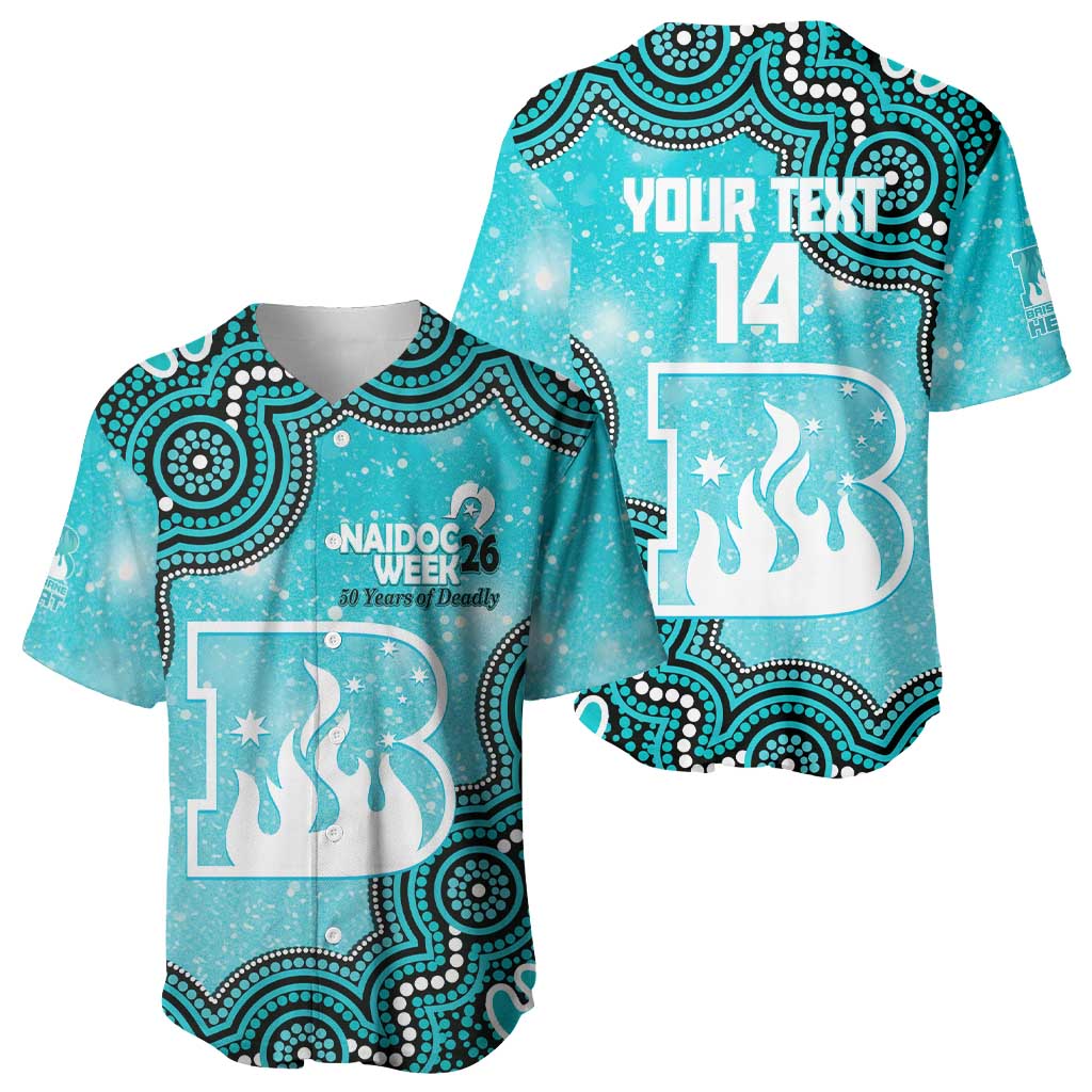Brisbane Heat NAIDOC Week 2026 Custom Baseball Jersey 50 Years Deadly Indigenous Art Glitter Effect