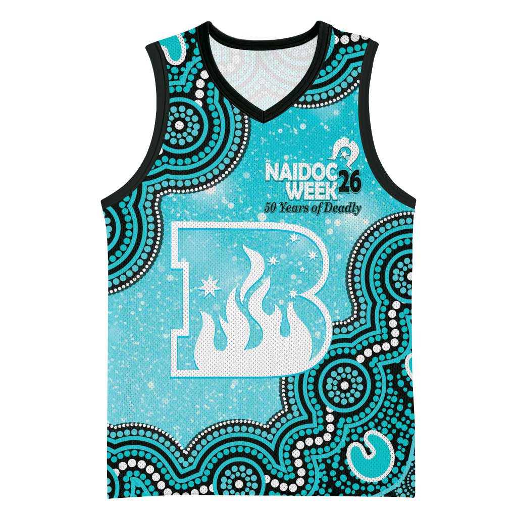 Brisbane Heat NAIDOC Week 2026 Custom Basketball Jersey 50 Years Deadly Indigenous Art Glitter Effect
