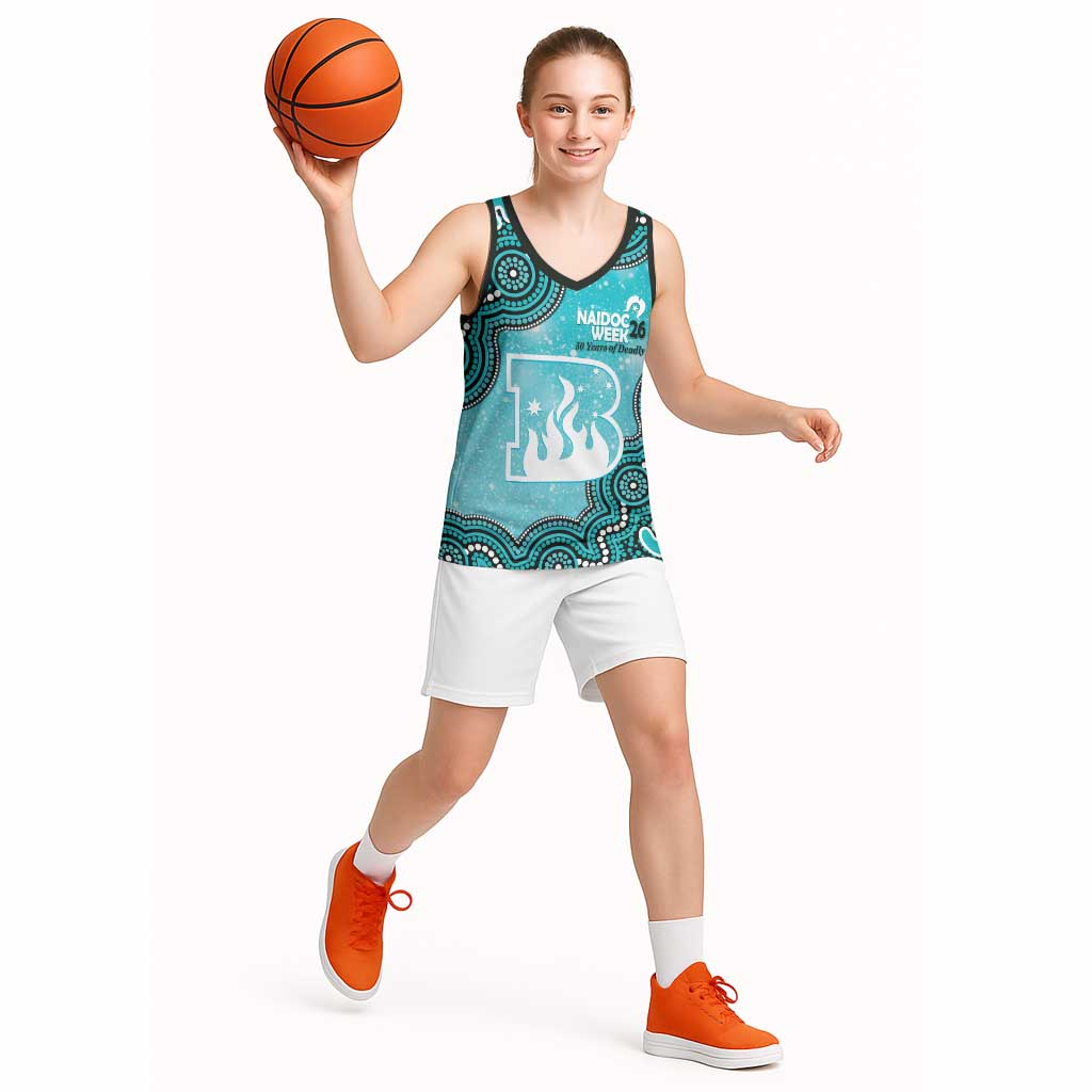 Brisbane Heat NAIDOC Week 2026 Custom Basketball Jersey 50 Years Deadly Indigenous Art Glitter Effect