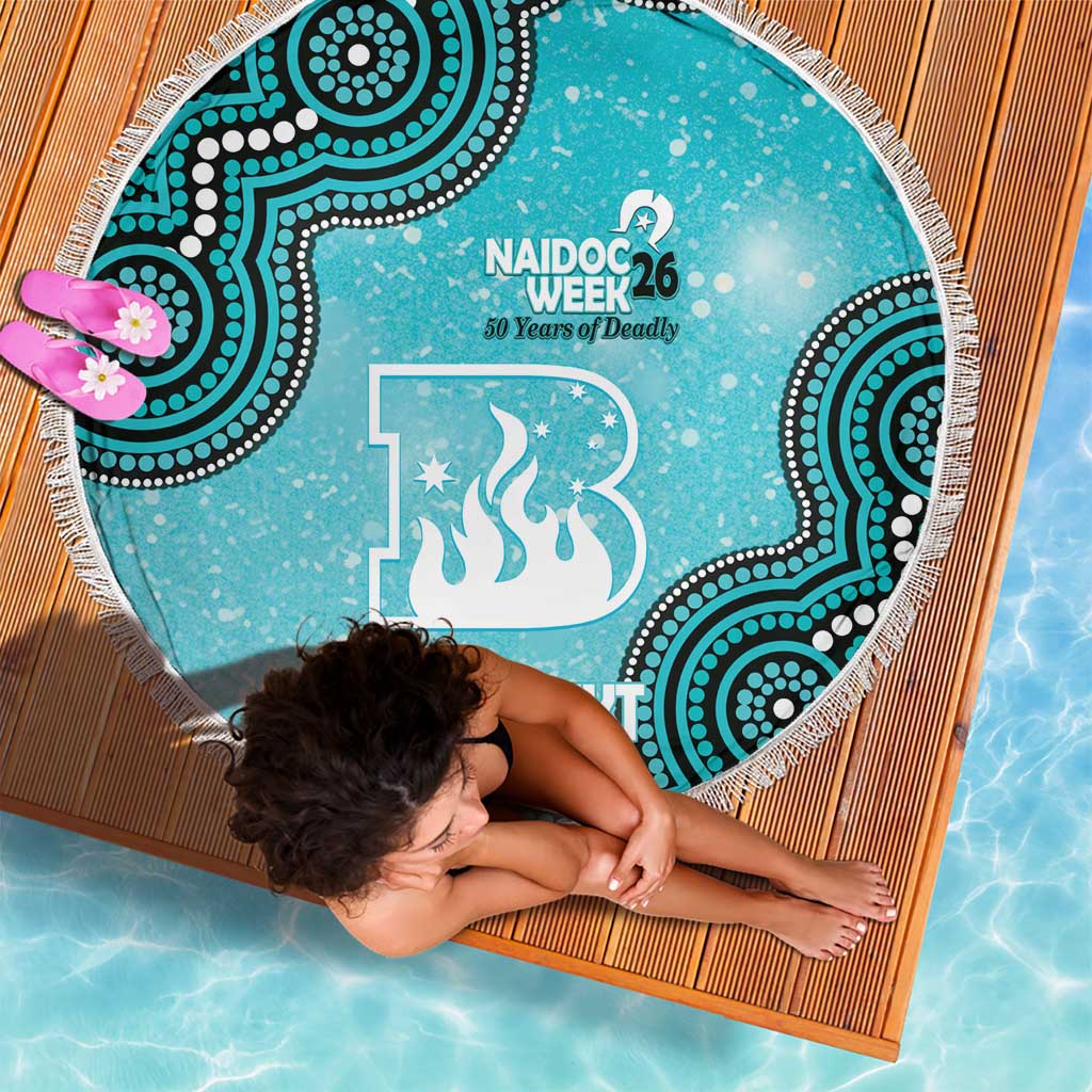 Brisbane Heat NAIDOC Week 2026 Custom Beach Blanket 50 Years Deadly Indigenous Art Glitter Effect