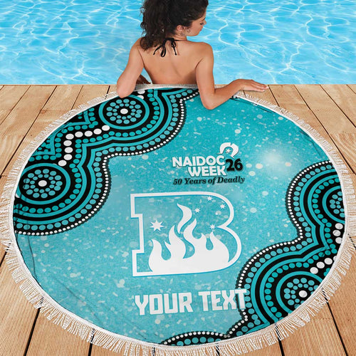 Brisbane Heat NAIDOC Week 2026 Custom Beach Blanket 50 Years Deadly Indigenous Art Glitter Effect