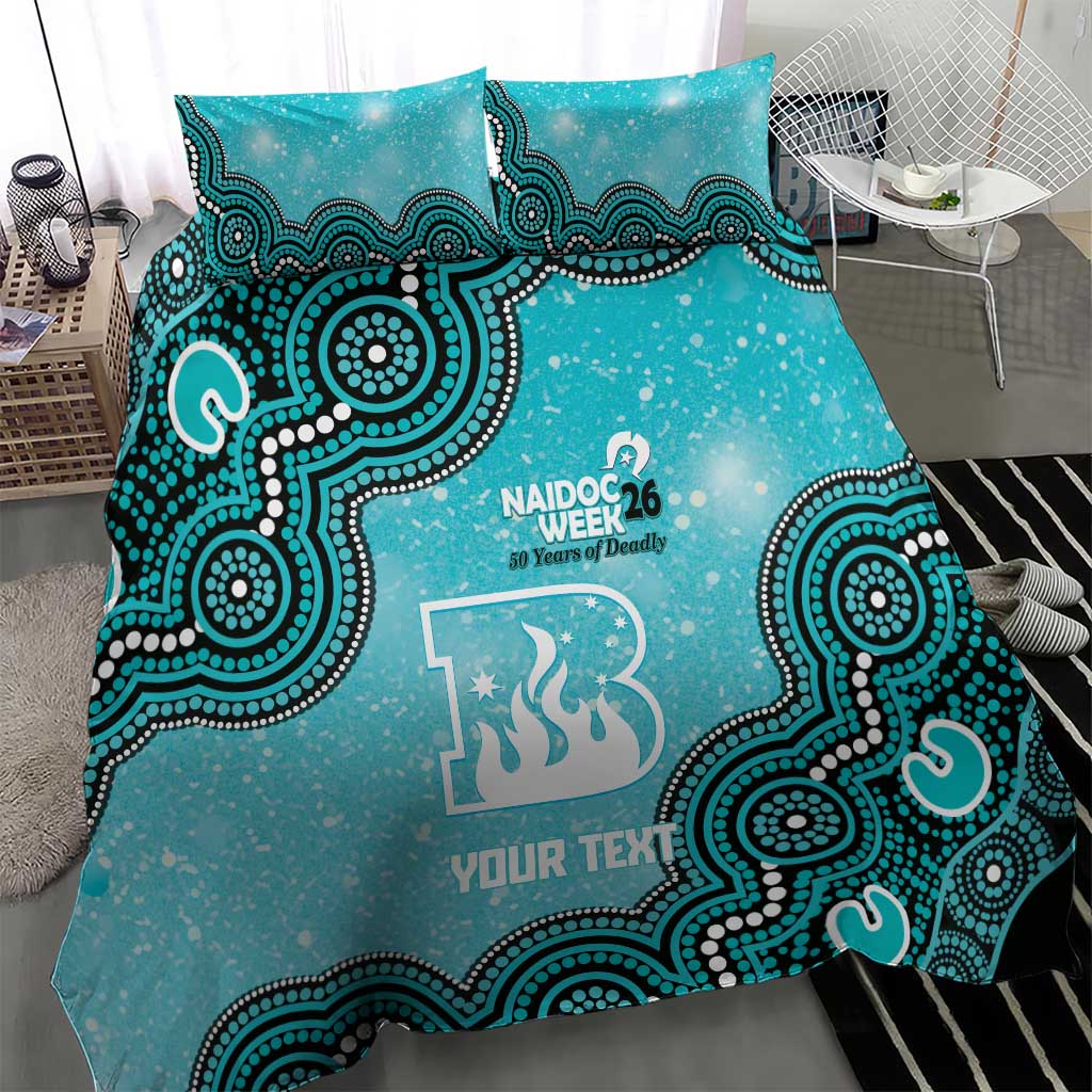 Brisbane Heat NAIDOC Week 2026 Custom Bedding Set 50 Years Deadly Indigenous Art Glitter Effect