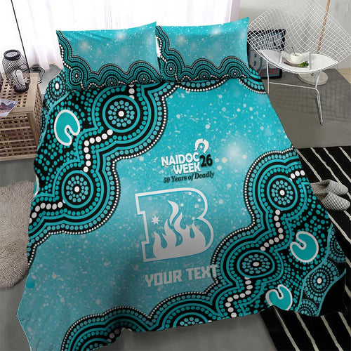 Brisbane Heat NAIDOC Week 2026 Custom Bedding Set 50 Years Deadly Indigenous Art Glitter Effect