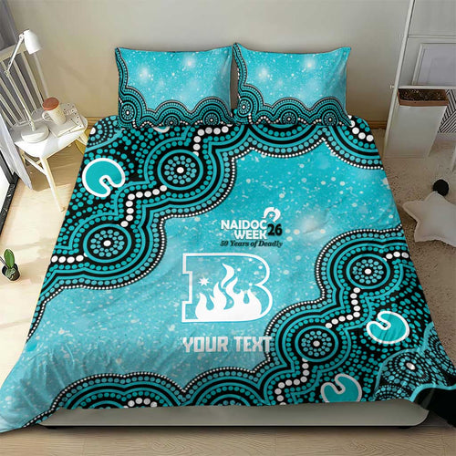 Brisbane Heat NAIDOC Week 2026 Custom Bedding Set 50 Years Deadly Indigenous Art Glitter Effect
