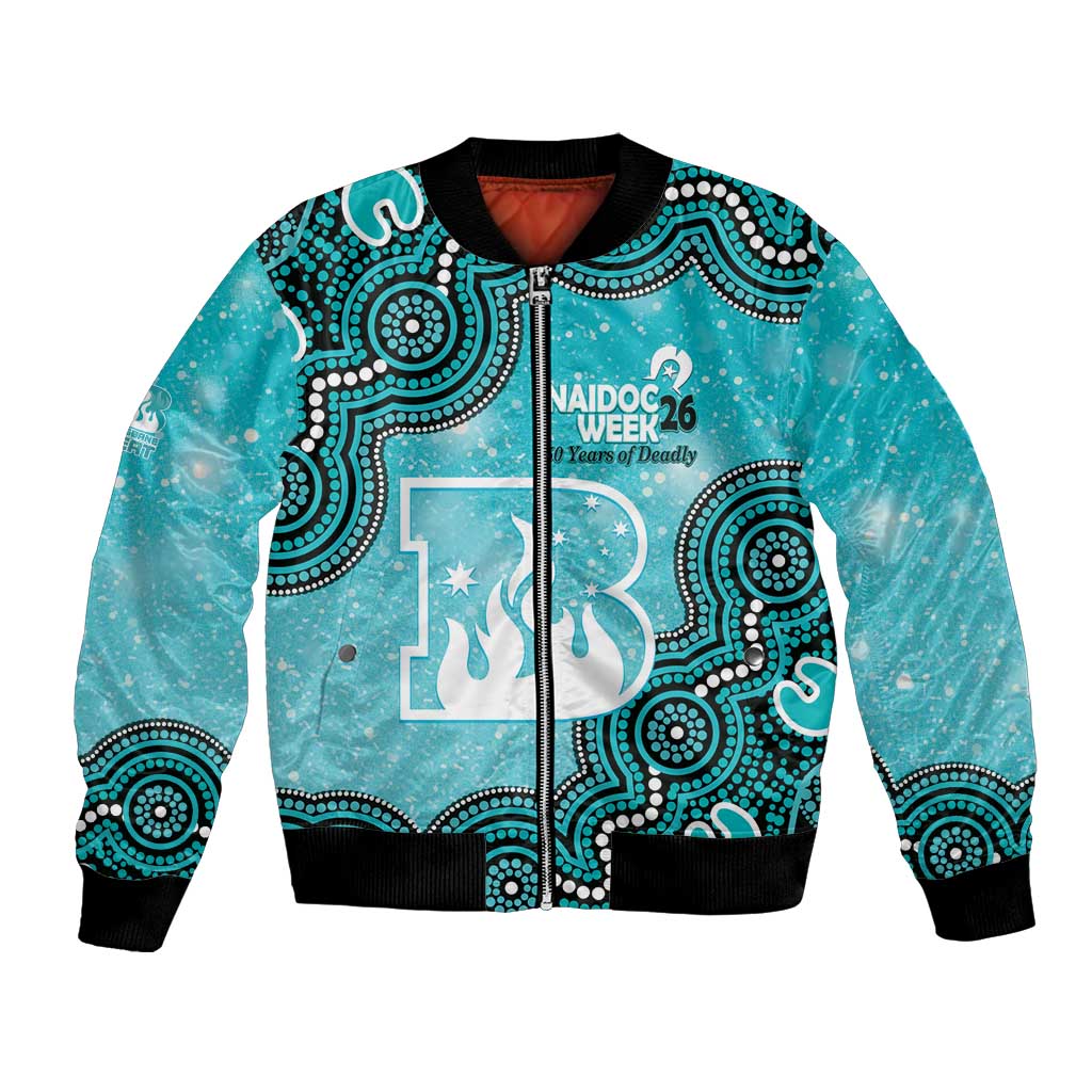 Brisbane Heat NAIDOC Week 2026 Custom Bomber Jacket 50 Years Deadly Indigenous Art Glitter Effect