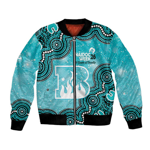 Brisbane Heat NAIDOC Week 2026 Custom Bomber Jacket 50 Years Deadly Indigenous Art Glitter Effect