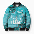 Brisbane Heat NAIDOC Week 2026 Custom Bomber Puffer Jacket 50 Years Deadly Indigenous Art Glitter Effect