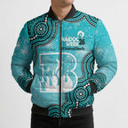 Brisbane Heat NAIDOC Week 2026 Custom Bomber Puffer Jacket 50 Years Deadly Indigenous Art Glitter Effect