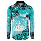 Brisbane Heat NAIDOC Week 2026 Custom Button Sweatshirt 50 Years Deadly Indigenous Art Glitter Effect