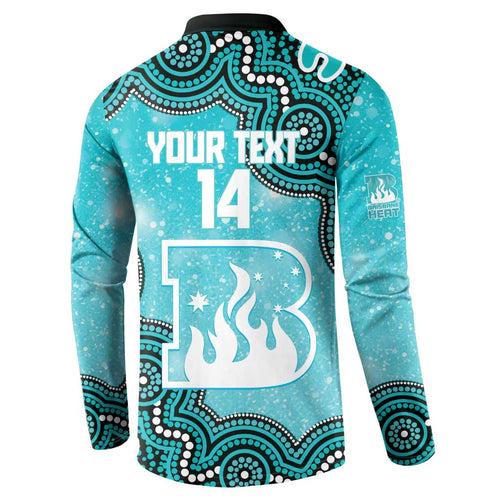 Brisbane Heat NAIDOC Week 2026 Custom Button Sweatshirt 50 Years Deadly Indigenous Art Glitter Effect
