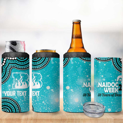 Brisbane Heat NAIDOC Week 2026 Custom 4 in 1 Can Cooler Tumbler 50 Years Deadly Indigenous Art Glitter Effect