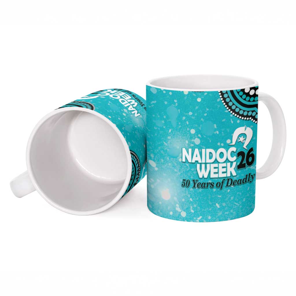 Brisbane Heat NAIDOC Week 2026 Custom Ceramic Mug 50 Years Deadly Indigenous Art Glitter Effect