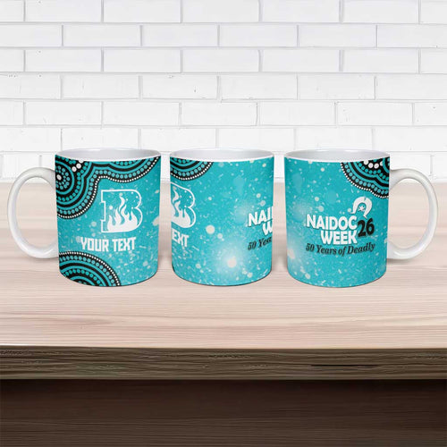 Brisbane Heat NAIDOC Week 2026 Custom Ceramic Mug 50 Years Deadly Indigenous Art Glitter Effect