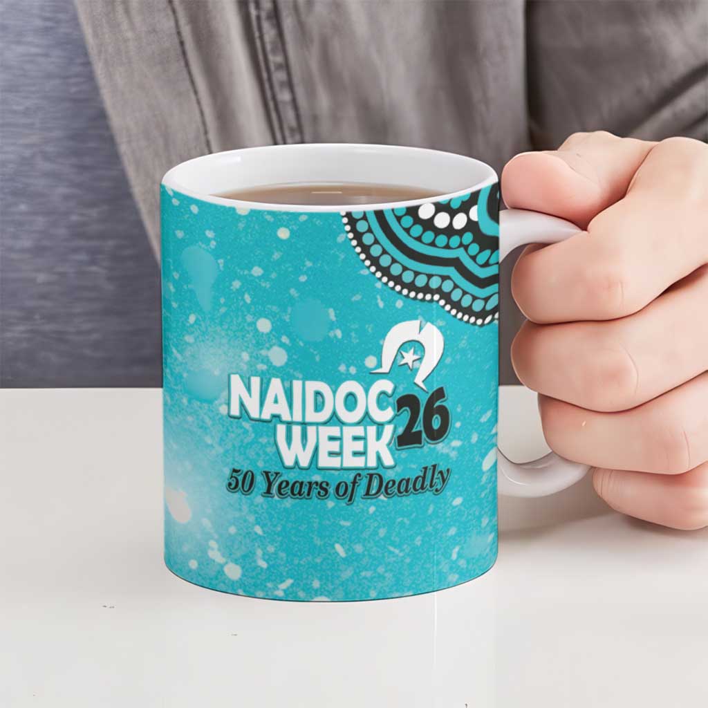 Brisbane Heat NAIDOC Week 2026 Custom Ceramic Mug 50 Years Deadly Indigenous Art Glitter Effect